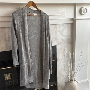 Cozy Heather Gray Open-Front Cardigan